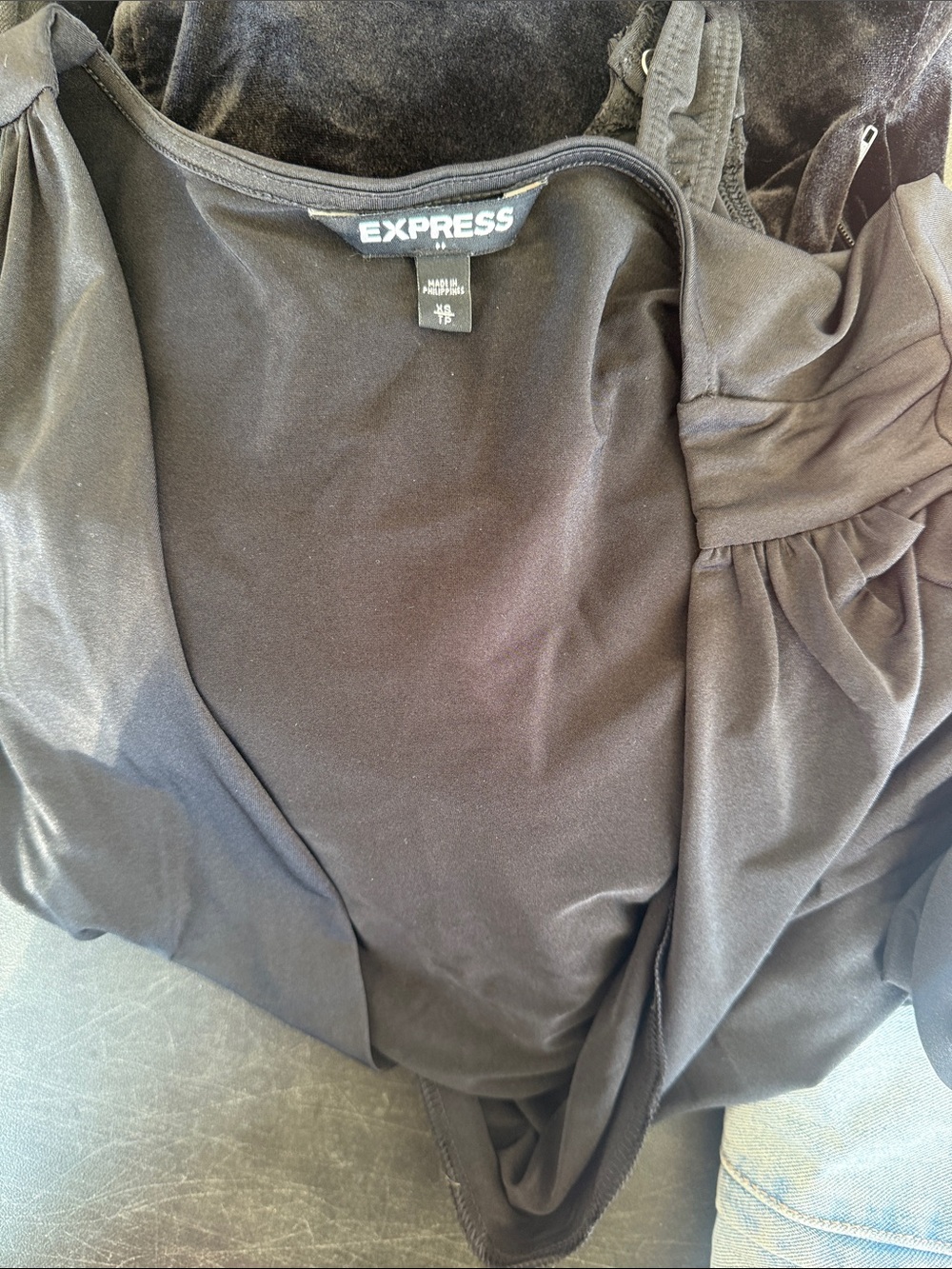 Express Black Sleeveless Drape Tank